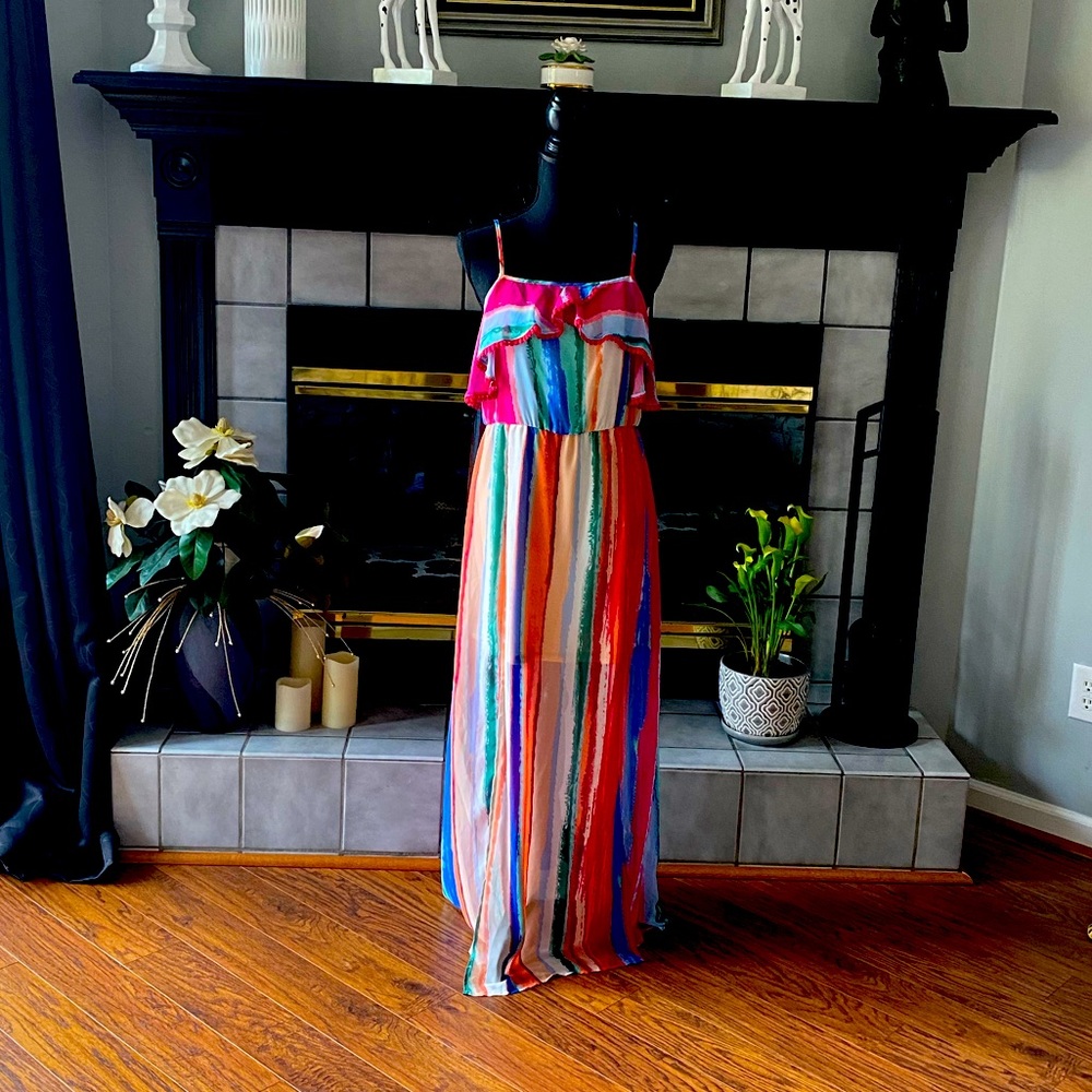Candie’s Multi-Colored Striped Maxi Dress